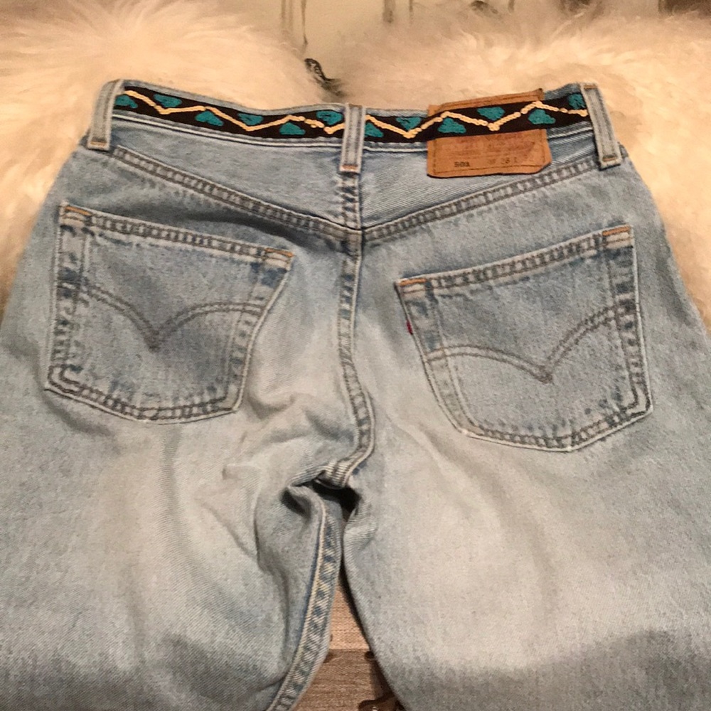 Bebe beaded sequin Levi 501 jeans - Picture 4 of 11